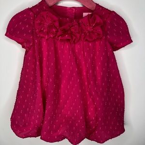 Pink dress baby girl 6-9 months w flower detail